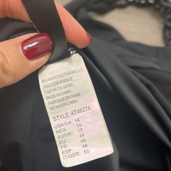 Athena Cabana Crochet Racerback Black Tankini Top Size 14 - Picture 6 of 7